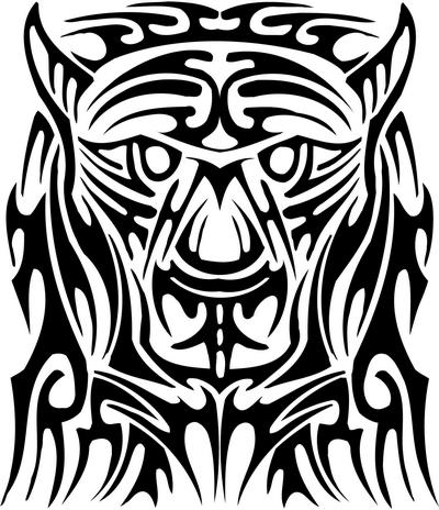 Tribal Tiger Black T-Shirt