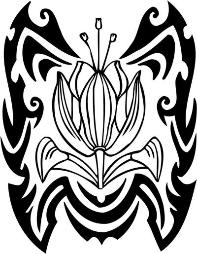 Tribal Flower Sticker 388