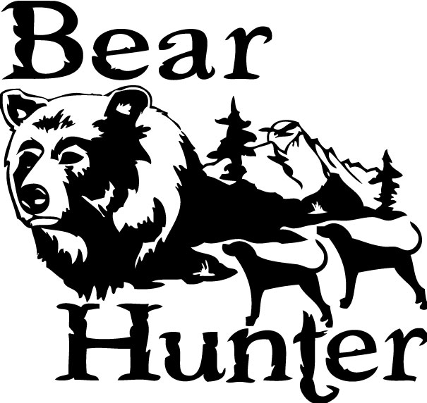 Bear Hunter with Dogs Sticker