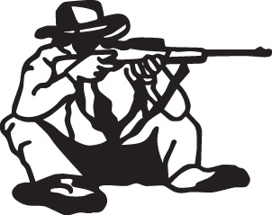 Man Shooting Gun Sticker 12