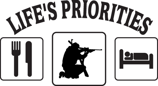 Life's Priorities Eat Hunt Sleep Sticker