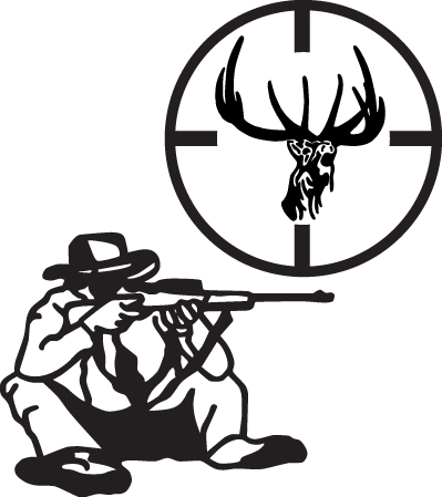 Man Shooting Buck Sticker 3