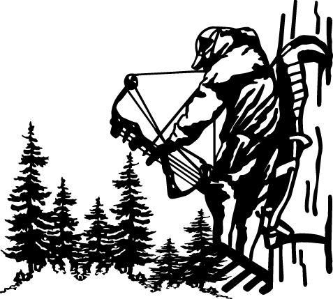 Bowhunter in Trees Sticker