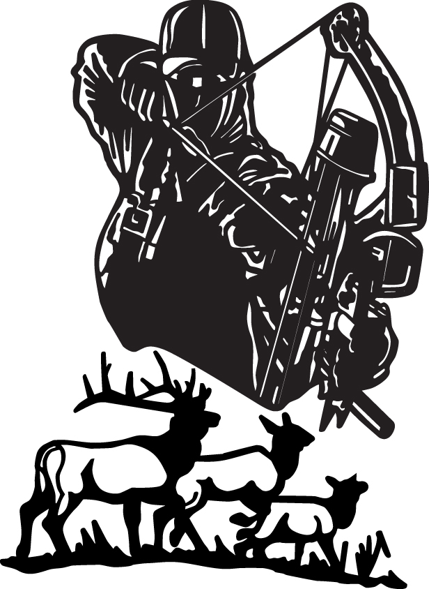 Bowhunter and Elk Family Sticker