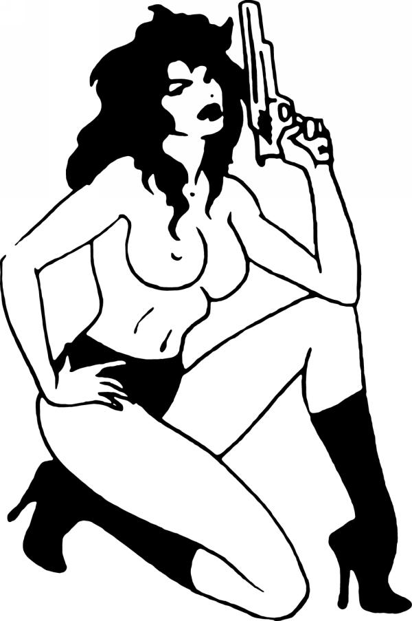 Pinup Girl Sticker 196