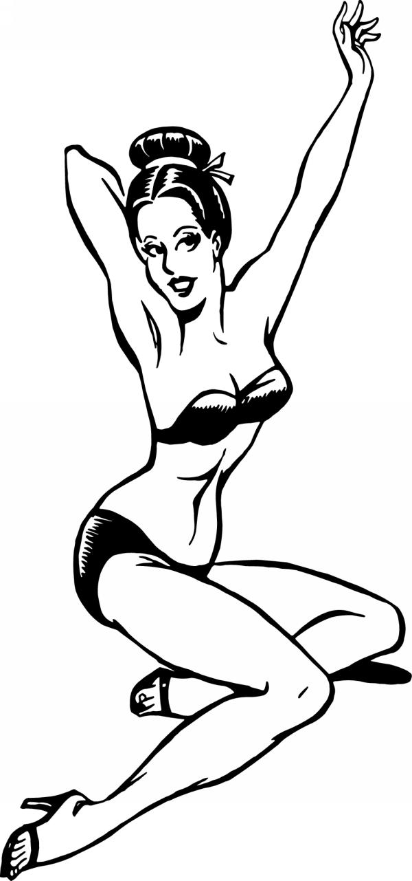 Pinup Girl Sticker 606