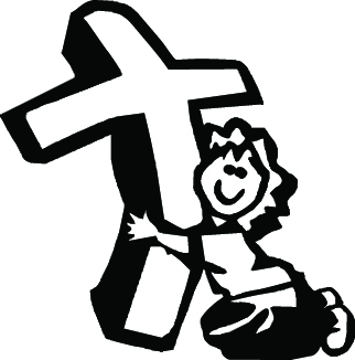 Hugging Cross Sticker 3120