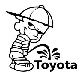 Calvin Pee On Toyota Sticker