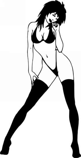 Pinup Girl Sticker 650