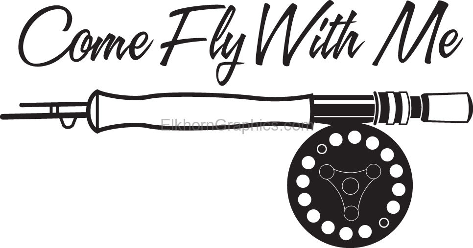 Come Fly With Me Fly Fishing Sticker - Fly Fishing Stickers