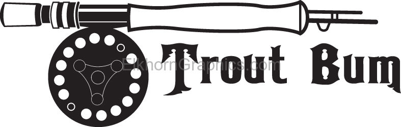 Trout Bum Fly Fishing Sticker - Fly Fishing Stickers