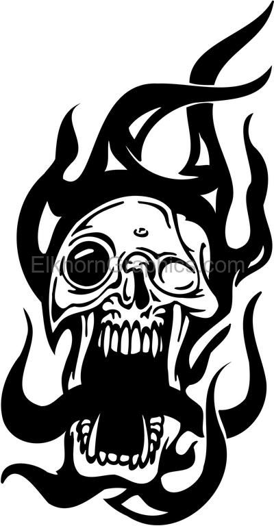 Cyber Skull Sticker 27 - Cyber Skull Stickers | Elkhorn Graphics LLC