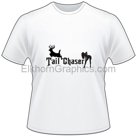 T-Shirts Deer Elkhorn Graphics Chaser Buck | T-Shirt Hunting - LLC Tail